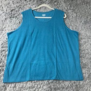 American Sweetheart Sleeveless Tank Top Teal Turquoise Blue Crew Neck NWOT Sz 3X